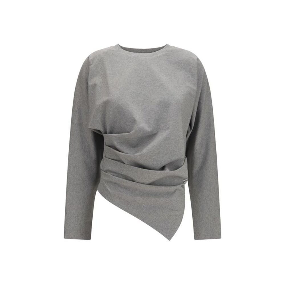 Ganni Gray Cotton Pattern Women's Shirt